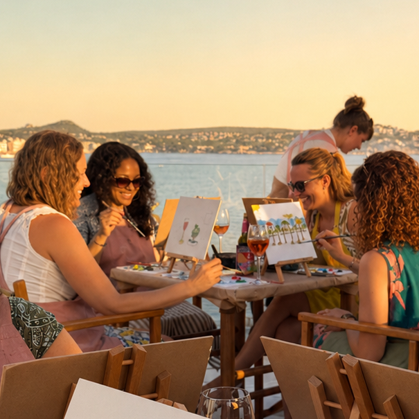Outdoor painting workshop with sea view by Fun Art Club Mallorca