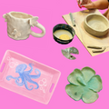 Pottery class in Palma Mallorca with ceramic painting, natural clay and air-dry clay